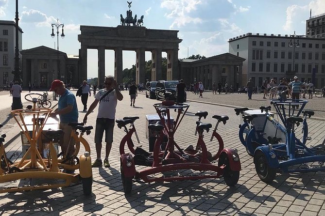 Beer Bike & Party Bike Highlights Berlin City Tour including pick-up - Checkpoint Charlie and Friedrichstrasse, Berlin’s famous entertainment mile