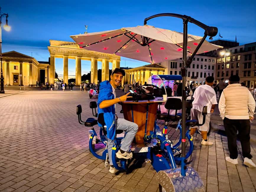 Beer Bike & Party Bike: Unforgettable Berlin City Tour incl. pickup - Getting on the Beer Bike in Mitte, pickup that actually helps