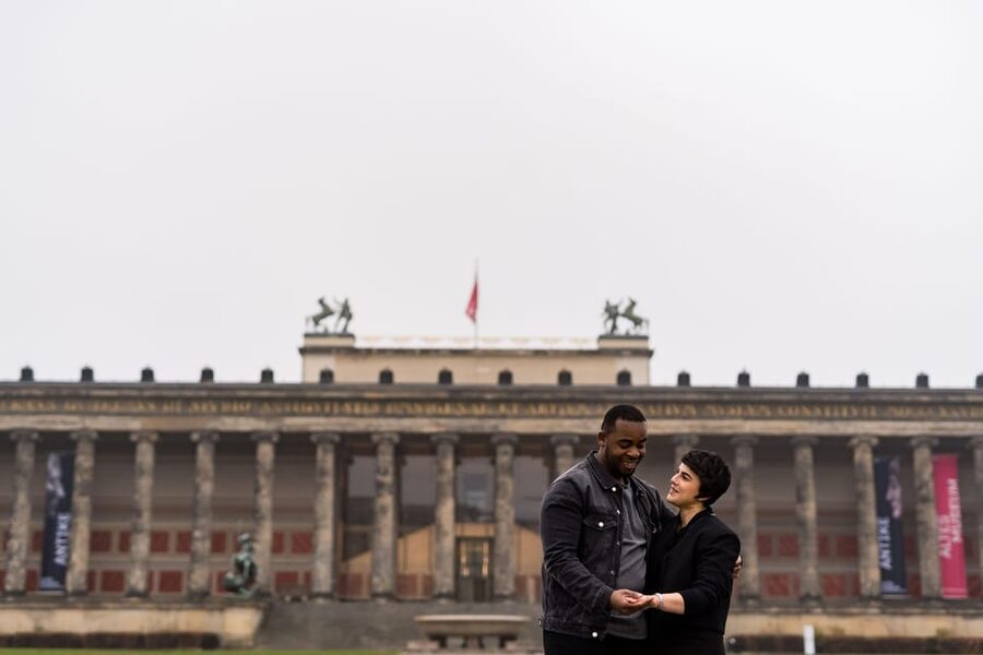Berlin Love Story: Surprise Proposal Photography Session - After the proposal, the session turns from surprise to portraits