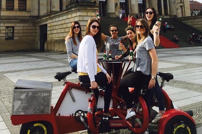 Jetbike Berlin fun bike beer bike - Potsdamer Platz: Sony Center, the oldest wall section, and a traffic light detail
